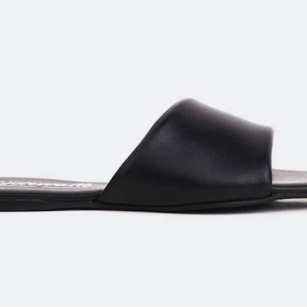 L'Intervalle Proseco Black Leather Slide